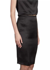 Saint Laurent Pencil Skirt In Satin