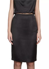 Saint Laurent Pencil Skirt In Satin