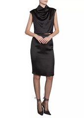 Saint Laurent Pencil Skirt In Satin