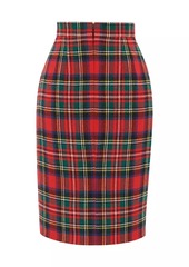 Saint Laurent Pencil Skirt In Tartan
