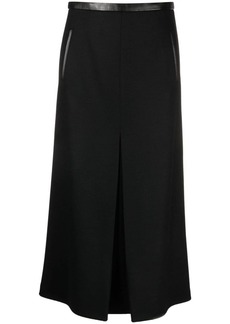 Saint Laurent pleat-detail wool-blend midi skirt