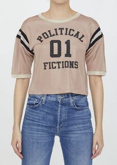 Saint Laurent Political Fictions cropped t-shirt