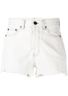 Saint Laurent raw edge frayed denim shorts