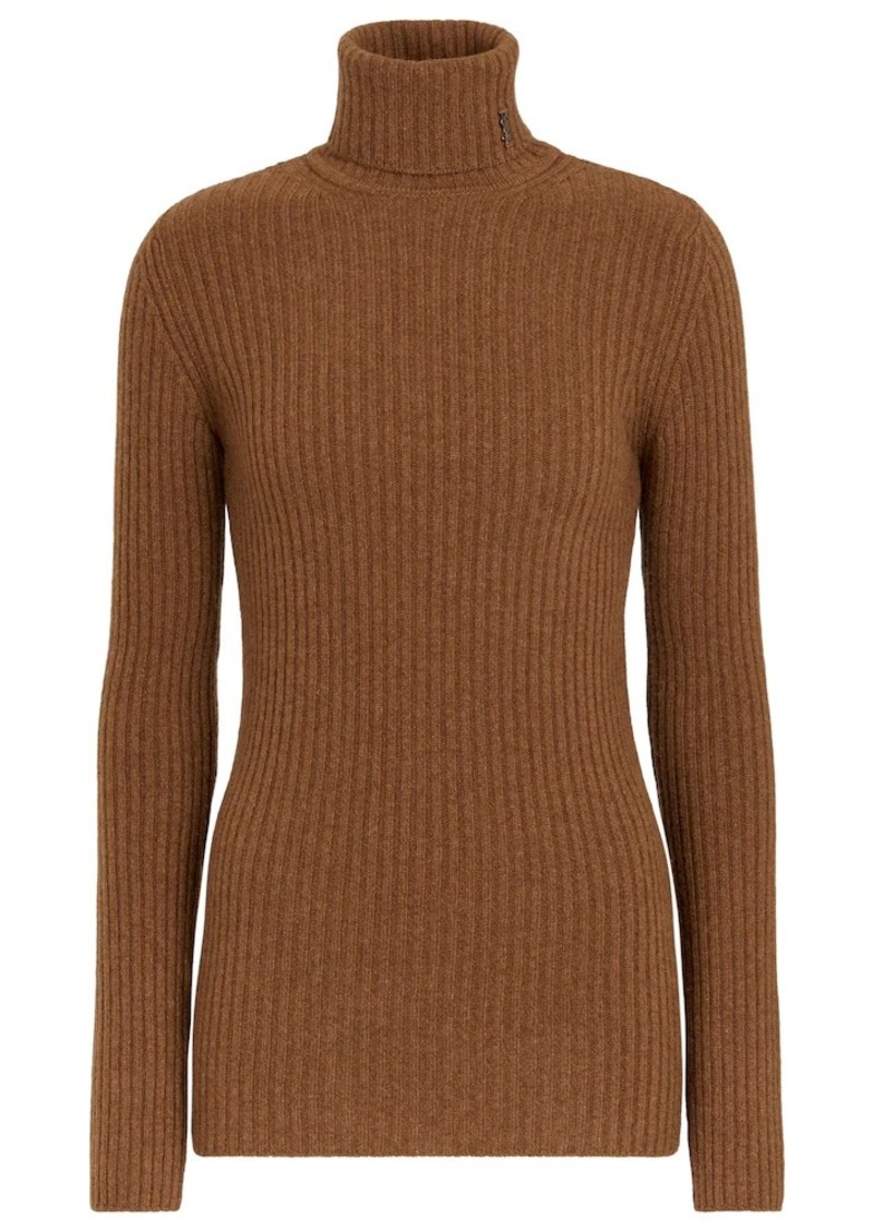 Saint Laurent Ribbed-knit wool and cashmere turtleneck sweater