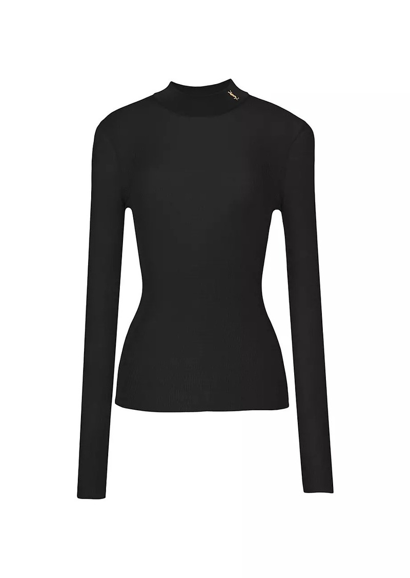 Saint Laurent Ribbed Sweater in Silk