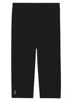 Saint Laurent Rider Shorts In Ribbed Knit