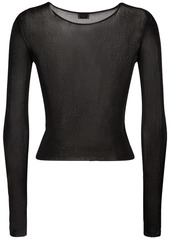 Saint Laurent Ripped Viscose Cropped Top