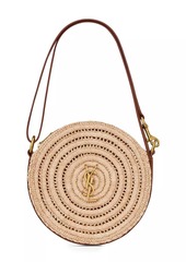 Saint Laurent Round Bag in Raffia And Vegetable-tanned Leather