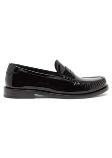 Saint Laurent - Le Loafer Patent-leather Penny Loafers - Womens - Black