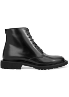 Saint Laurent - Army lace-up leather ankle boots - Black - EU 39.5