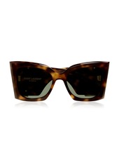 Saint Laurent - Blaze Oversized Cat-Eye Acetate Sunglasses - Black - OS - Moda Operandi