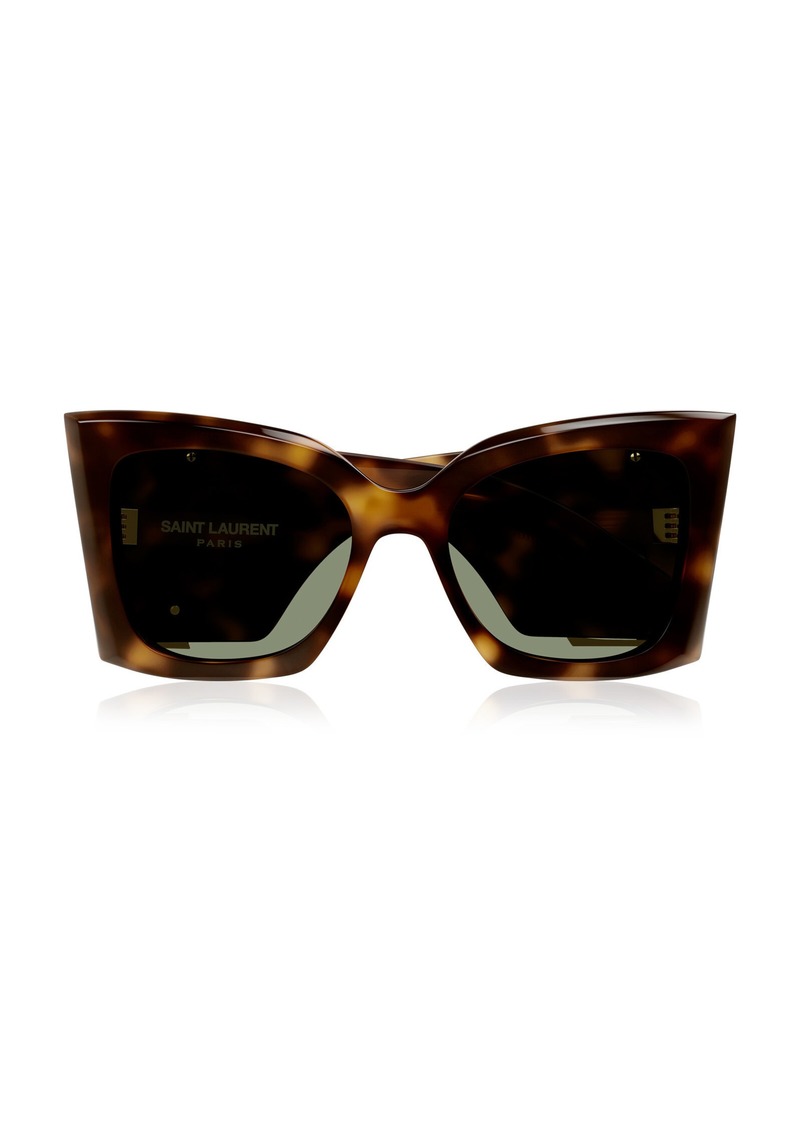 Saint Laurent - Blaze Oversized Cat-Eye Acetate Sunglasses - Brown - OS - Moda Operandi
