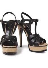 Saint Laurent - Braided leather sandals - Black - EU 41.5