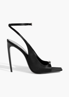 Saint Laurent - Carole 110 embellished satin sandals - Black - EU 36