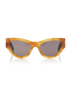 Saint Laurent - Cat-Eye Acetate Sunglasses - Brown - OS - Moda Operandi