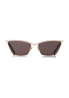 Saint Laurent - Cat-Eye Metal Sunglasses - Black - OS - Moda Operandi