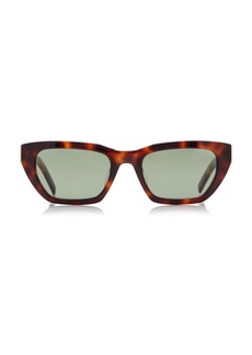 Saint Laurent - Cat-Eye Tortoiseshell Acetate Sunglasses  - Brown - OS - Moda Operandi
