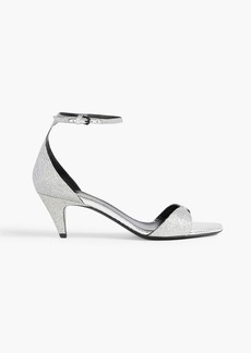 Saint Laurent - Charlotte 55 glittered metallic leather sandals - Metallic - EU 36