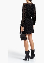 Saint Laurent - Devoré-velvet mini dress - Black - FR 36