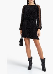 Saint Laurent - Devoré-velvet mini dress - Black - FR 36