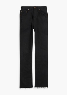 Saint Laurent - Frayed mid-rise straight-leg jeans - Black - 25