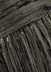 Saint Laurent - Gathered plissé-lamé midi skirt - Metallic - FR 40