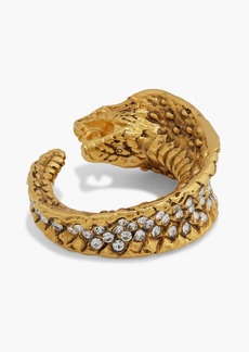 Saint Laurent - Gold-tone crystal ring - Metallic - IT 6
