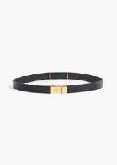 Saint Laurent - Gold-tone leather bracelet - Black - L