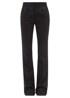 Saint Laurent - High-rise Wool-grain De Poudre Tailored Trousers - Womens - Black