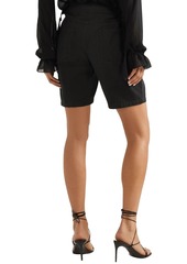 Saint Laurent - Lace-up cotton and ramie-blend twill shorts - Black - FR 42