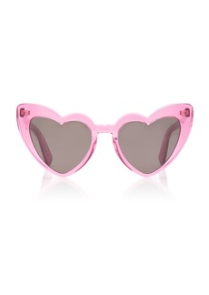 Saint Laurent - Loulou Heart-Shaped Acetate Sunglasses - Pink - OS - Moda Operandi