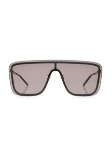 Saint Laurent - Mask D-Frame Metal Sunglasses - Black - OS - Moda Operandi
