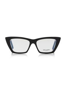 Saint Laurent - Mica Cat-Eye Acetate Glasses - Black - OS - Moda Operandi