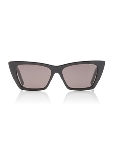 Saint Laurent - Mica Cat-Eye Acetate Sunglasses - Black - OS - Moda Operandi