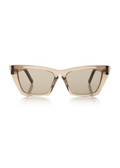 Saint Laurent - Mica Cat-Eye Acetate Sunglasses - Grey - OS - Moda Operandi