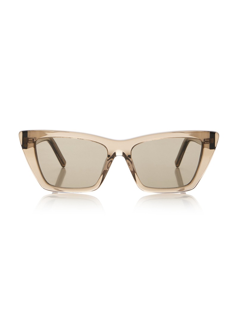 Saint Laurent - Mica Cat-Eye Acetate Sunglasses - Grey - OS - Moda Operandi