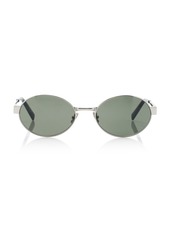 Saint Laurent - Panthos Round-Frame Metal Sunglasses - Silver - OS - Moda Operandi