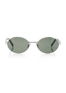 Saint Laurent - Panthos Round-Frame Metal Sunglasses - Silver - OS - Moda Operandi