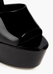 Saint Laurent - Patent-leather platform sandals - Black - EU 42