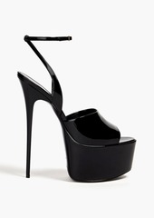 Saint Laurent - Patent-leather platform sandals - Black - EU 42