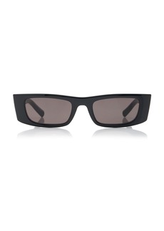 Saint Laurent - Rectangular-Frame Acetate Sunglasses - Black - OS - Moda Operandi