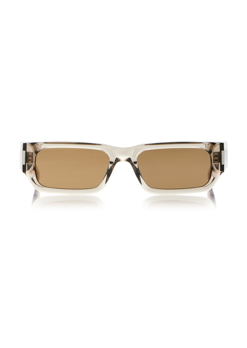 Saint Laurent - Rectangular-Frame Acetate Sunglasses - Neutral - OS - Moda Operandi