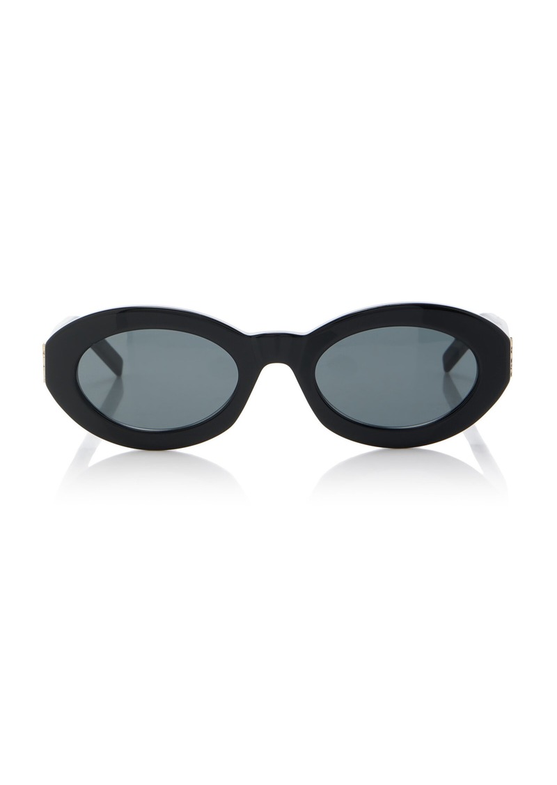 Saint Laurent - Round-Frame Acetate Sunglasses - Black - OS - Moda Operandi