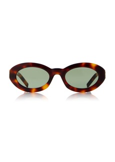 Saint Laurent - Round-Frame Acetate Sunglasses - Brown - OS - Moda Operandi