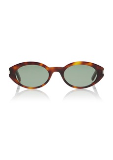 Saint Laurent - Round-Frame Acetate Sunglasses - Brown - OS - Moda Operandi