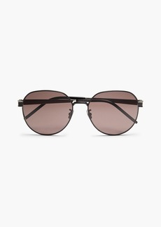 Saint Laurent - Round-frame silver-tone sunglasses - Black - OneSize