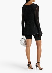 Saint Laurent - Sequin-embellished ribbed-knit sweater - Black - M