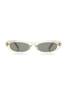 Saint Laurent - Shade Narrow Oval-Frame Acetate Sunglasses - Neutral - OS - Moda Operandi