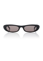 Saint Laurent - Shade Narrow Oval-Frame Acetate Sunglasses - Neutral - OS - Moda Operandi