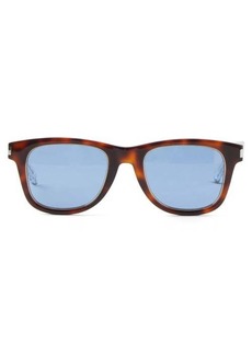 Saint Laurent Eyewear - Square Acetate Sunglasses - Womens - Brown Blue